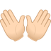 How Open Hands: Light Skin Tone emoji looks on Joypixels.