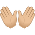 How Open Hands: Medium-Light Skin Tone emoji looks on Joypixels.