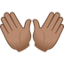 How Open Hands: Medium Skin Tone emoji looks on Joypixels.