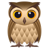 How Owl emoji looks on Joypixels.