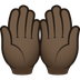 Bagaimana Palms up Together: Dark Skin Tone emoji terlihat di Joypixels.