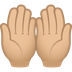 Bagaimana Palms up Together: Medium-Light Skin Tone emoji terlihat di Joypixels.