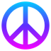 How Peace Symbol emoji looks on Joypixels.