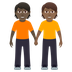 How People Holding Hands: Dark Skin Tone, Medium-Dark Skin Tone emoji looks on Joypixels.