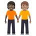 How People Holding Hands: Dark Skin Tone, Medium Skin Tone emoji looks on Joypixels.