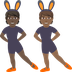 Hur Personer med kaninöron: mörk hy, mellanmörk hy emoji ser ut på Joypixels.