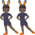 Hur Personer med kaninöron: mörk hy emoji ser ut på Joypixels.