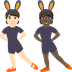 Hur Personer med kaninöron: ljus hy, mörk hy emoji ser ut på Joypixels.