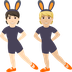Hur Personer med kaninöron: ljus hy, mellanljus hy emoji ser ut på Joypixels.