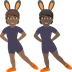 Hur Personer med kaninöron: mellanmörk hy, mörk hy emoji ser ut på Joypixels.