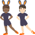 Hur Personer med kaninöron: mellanmörk hy, ljus hy emoji ser ut på Joypixels.