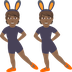 Hur Personer med kaninöron: mellanmörk hy emoji ser ut på Joypixels.