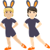 Hur Personer med kaninöron: mellanljus hy, ljus hy emoji ser ut på Joypixels.