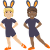 Hur Personer med kaninöron: mellanljus hy, mellanmörk hy emoji ser ut på Joypixels.