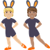 Hur Personer med kaninöron: mellanljus hy, mellanfärgad hy emoji ser ut på Joypixels.