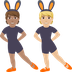 Hur Personer med kaninöron: mellanfärgad hy, mellanljus hy emoji ser ut på Joypixels.
