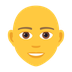 Bagaimana Person: Bald emoji terlihat di Joypixels.