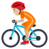 Wie Radfahrer(in): mittelhelle Hautfarbe Emoji auf Joypixels aussieht.