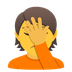 How Person Facepalming emoji looks on Joypixels.