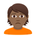 Bagaimana Person Frowning: Medium-Dark Skin Tone emoji terlihat di Joypixels.