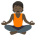 How Person in Lotus Position: Dark Skin Tone emoji looks on Joypixels.