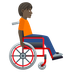 Bagaimana Person in Manual Wheelchair Facing Right: Dark Skin Tone emoji terlihat di Joypixels.