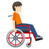 Bagaimana Person in Manual Wheelchair Facing Right: Light Skin Tone emoji terlihat di Joypixels.