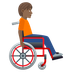 Bagaimana Person in Manual Wheelchair Facing Right: Medium-Dark Skin Tone emoji terlihat di Joypixels.