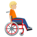 Bagaimana Person in Manual Wheelchair Facing Right: Medium-Light Skin Tone emoji terlihat di Joypixels.