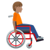 Bagaimana Person in Manual Wheelchair Facing Right: Medium Skin Tone emoji terlihat di Joypixels.