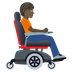 Bagaimana Person in Motorized Wheelchair Facing Right: Dark Skin Tone emoji terlihat di Joypixels.