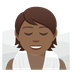 Bagaimana Person in Steamy Room: Medium-Dark Skin Tone emoji terlihat di Joypixels.