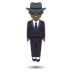 How Person in Suit Levitating: Dark Skin Tone emoji looks on Joypixels.