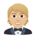 How Person in Tuxedo: Medium-Light Skin Tone emoji looks on Joypixels.