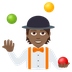 Bagaimana Person Juggling: Medium-Dark Skin Tone emoji terlihat di Joypixels.