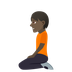 How Person Kneeling: Dark Skin Tone emoji looks on Joypixels.