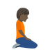 How Person Kneeling Facing Right: Dark Skin Tone emoji looks on Joypixels.