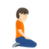 How Person Kneeling Facing Right: Light Skin Tone emoji looks on Joypixels.