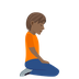 Bagaimana Person Kneeling Facing Right: Medium-Dark Skin Tone emoji terlihat di Joypixels.