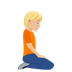 Bagaimana Person Kneeling Facing Right: Medium-Light Skin Tone emoji terlihat di Joypixels.