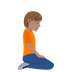 How Person Kneeling Facing Right: Medium Skin Tone emoji looks on Joypixels.