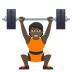 Bagaimana Person Lifting Weights: Dark Skin Tone emoji terlihat di Joypixels.