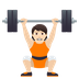 How Person Lifting Weights: Light Skin Tone emoji looks on Joypixels.