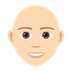 How Person: Light Skin Tone, Bald emoji looks on Joypixels.