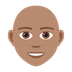 How Person: Medium Skin Tone, Bald emoji looks on Joypixels.