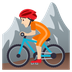 How Person Mountain Biking: Light Skin Tone emoji looks on Joypixels.