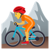 Bagaimana Person Mountain Biking emoji terlihat di Joypixels.