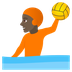 Bagaimana Person Playing Water Polo: Dark Skin Tone emoji terlihat di Joypixels.