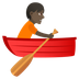 Bagaimana Person Rowing Boat: Dark Skin Tone emoji terlihat di Joypixels.