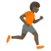 How Person Running Facing Right: Dark Skin Tone emoji looks on Joypixels.